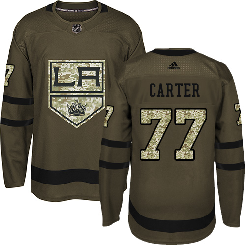 Adidas Kings #77 Jeff Carter Green Salute to Service Stitched Youth NHL Jersey
